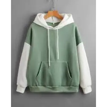 Green & White Sweatshirt & Hoodies 